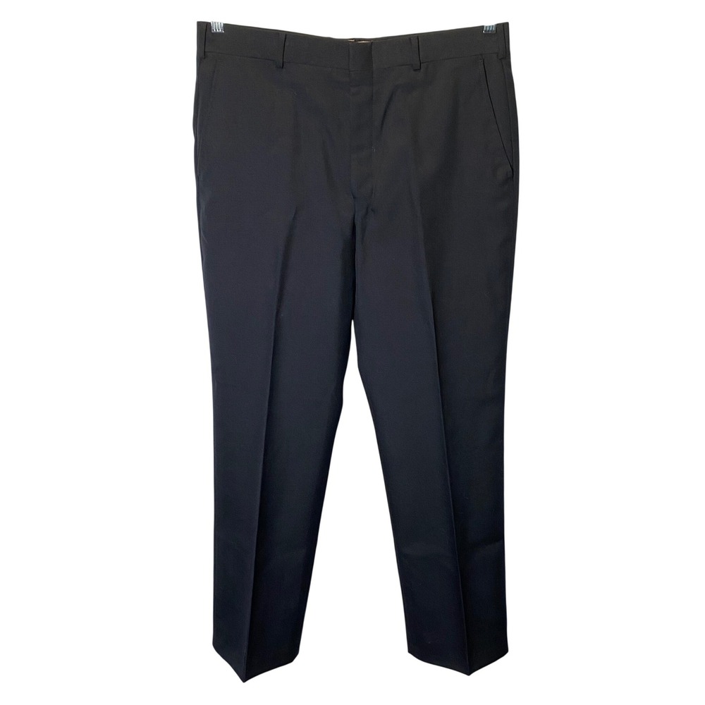 Stafford Dress Pants Men 33 Navy Blue Made in USA Trousers Business Formal